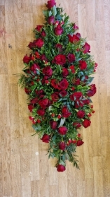 Red rose coffin spray