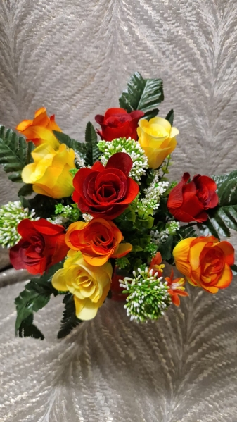 mixed bright silk rose bunch