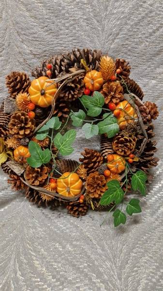 Pumpkin everlasting garland ring