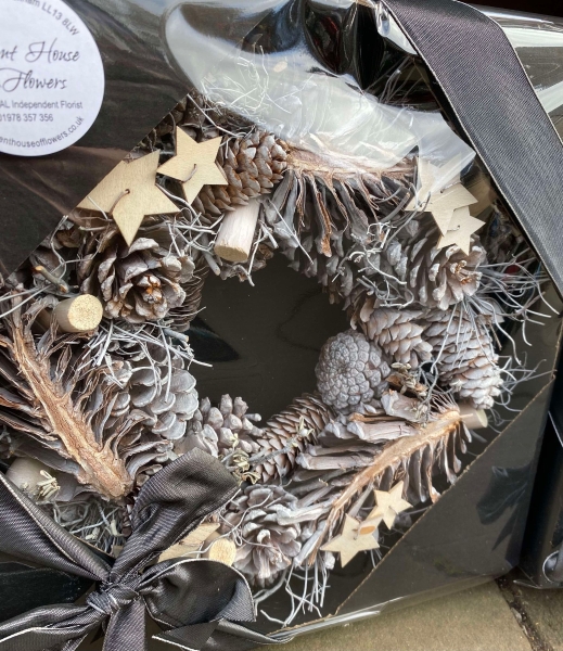 White Woodland Wooden Wreath