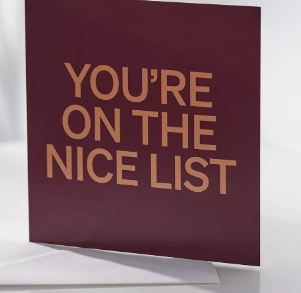 'You're on the Nice List' Card