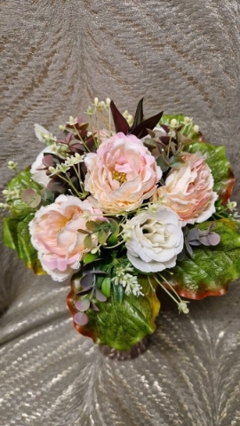 Antique pale pink rose silk bunch