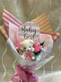 Baby Girl Balloon Bear Bouquet