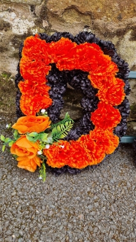 Black and Orange letter hire 3 letters