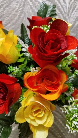 mixed bright silk rose bunch