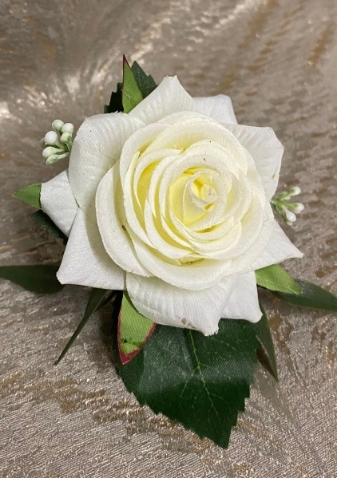 Plain White Silk Rose