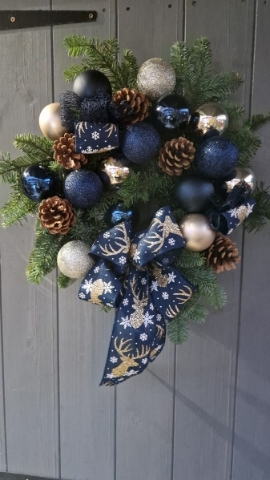 royal blue & gold door wreath